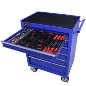 George Tools Werkzeugwagen gefüllt 6 Schubladen 80-teilig blau