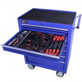 George Tools Werkzeugwagen gefüllt 7 Schubladen 80-teilig blau