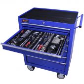 George Tools Werkzeugwagen gefüllt 7 Schubladen 253-teilig blau
