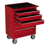 George Tools Werkzeugwagen gefüllt 6 Schubladen 80-teilig rot