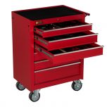 George Tools Werkzeugwagen gefüllt 6 Schubladen 144-teilig rot