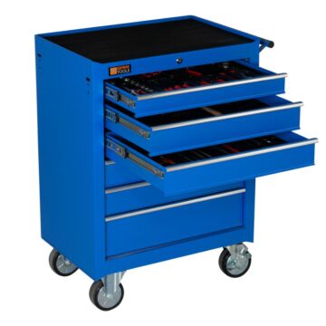 George Tools Werkstattwagen 6 Schubladen blau - bestückt 80-teilig
