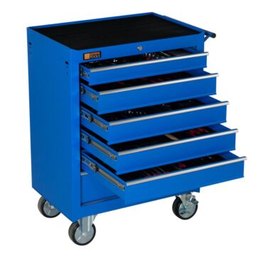 George Tools Werkstattwagen 6 Schubladen blau - bestückt 253-teilig